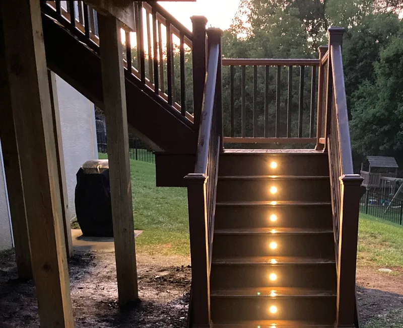 deck stairs lighting bottom eggleville pa